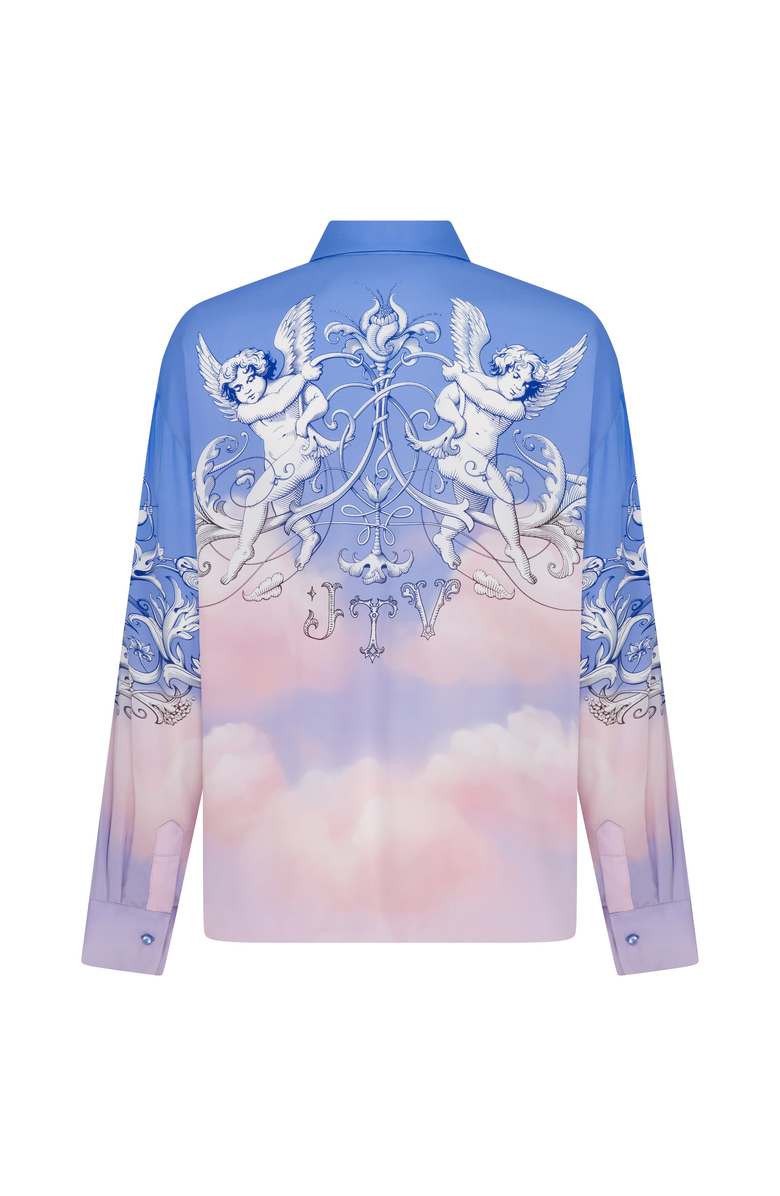 Je Te Veux ANGEL SHIRT, Alternate, color, Blue / Pink Floral