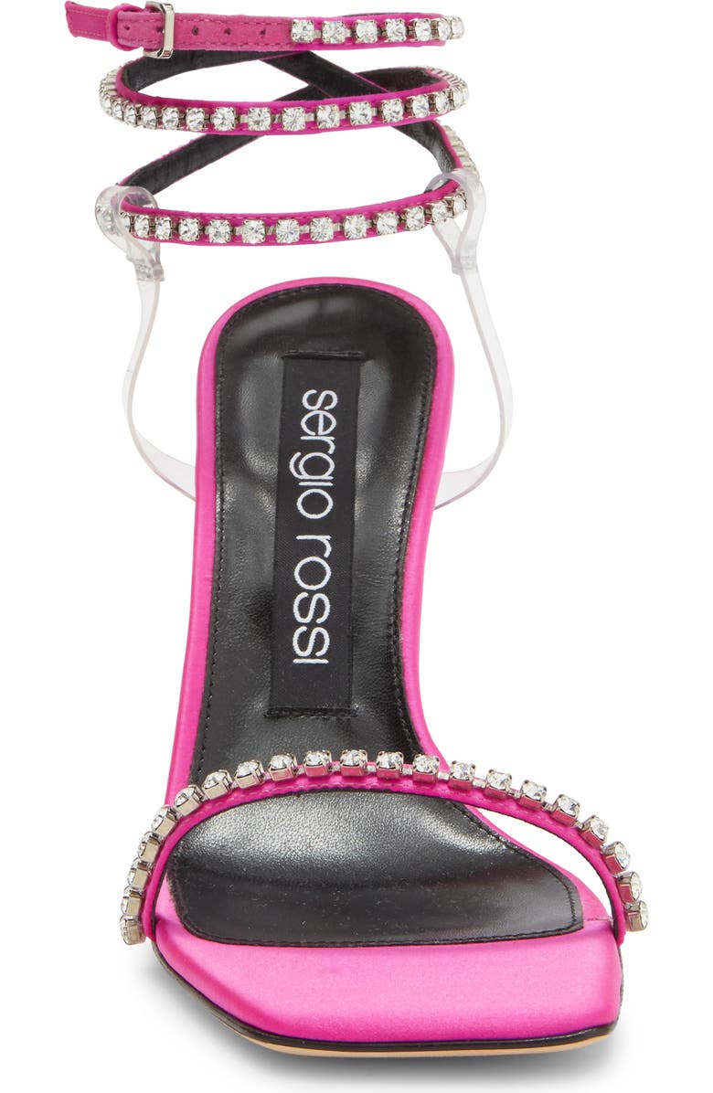 Sergio Rossi Crystal Embellished Ankle Wrap Sandal, Alternate, color,
