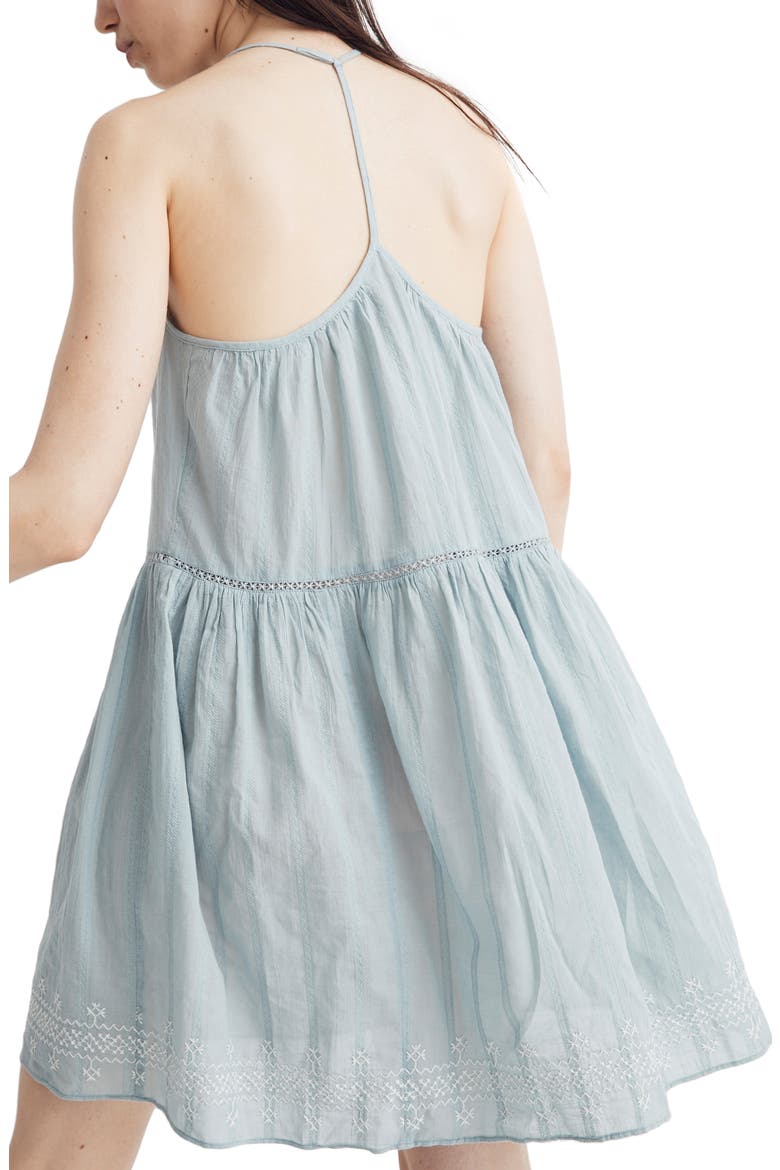 Embroidered Racerback Cover-Up Dress, Alternate, color, BLUE HORIZON