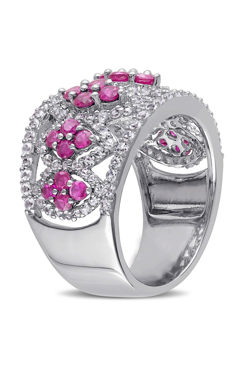 Julianna B. Lab-Created Ruby & White Sapphire Vintage Ring, Alternate, color, Ruby