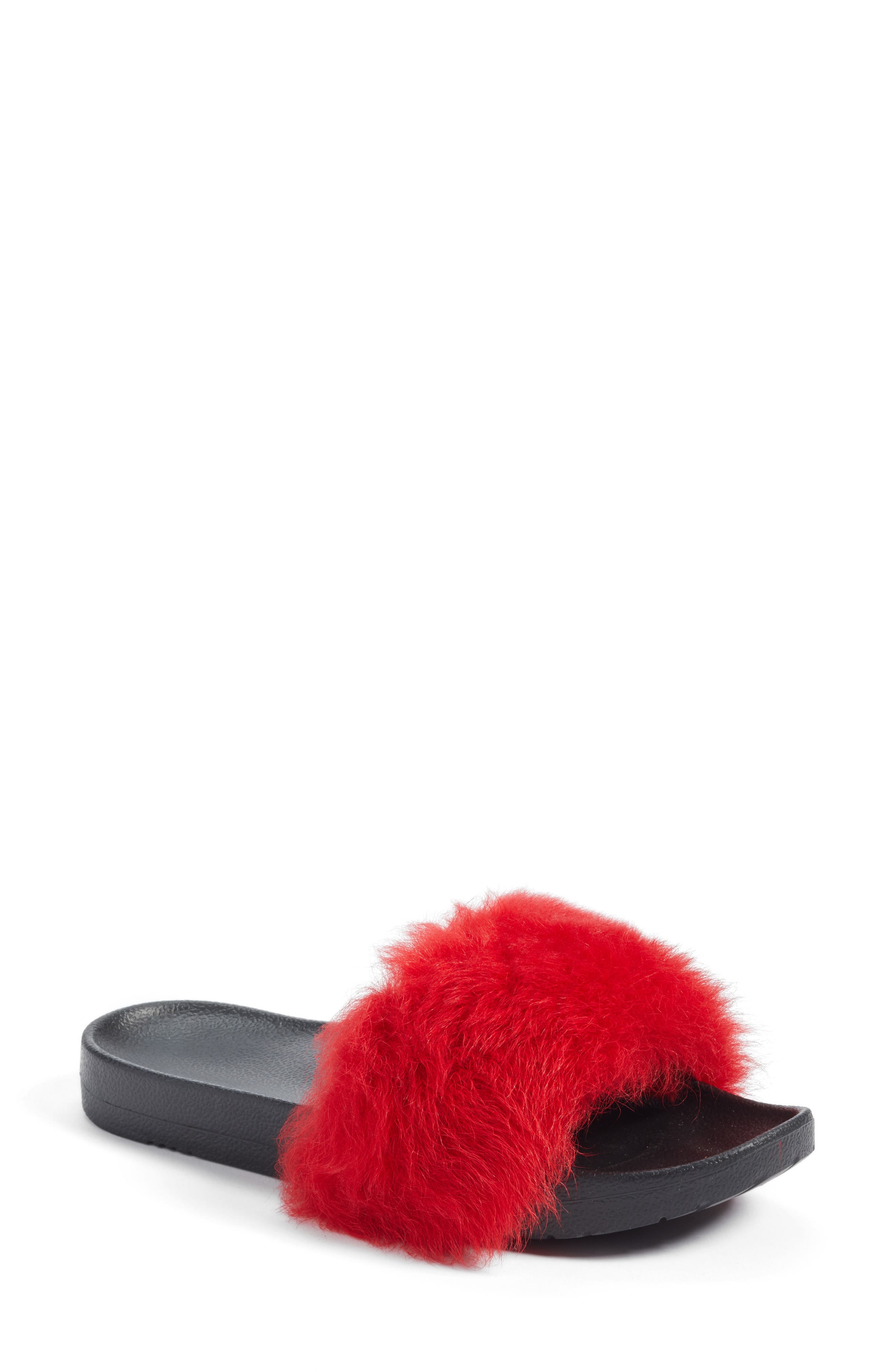 UGG<sup>®</sup> Royale Genuine Shearling Slide Sandal, Main, color, 