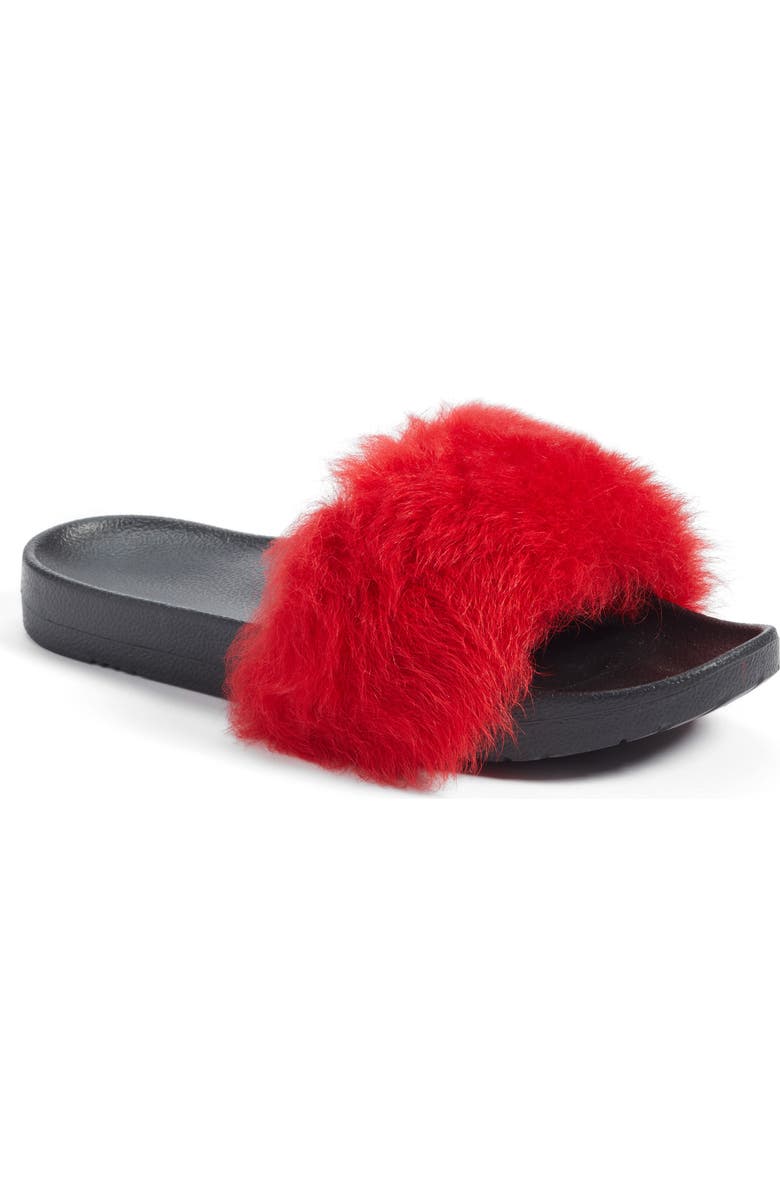 UGG<sup>®</sup> Royale Genuine Shearling Slide Sandal, Main, color,