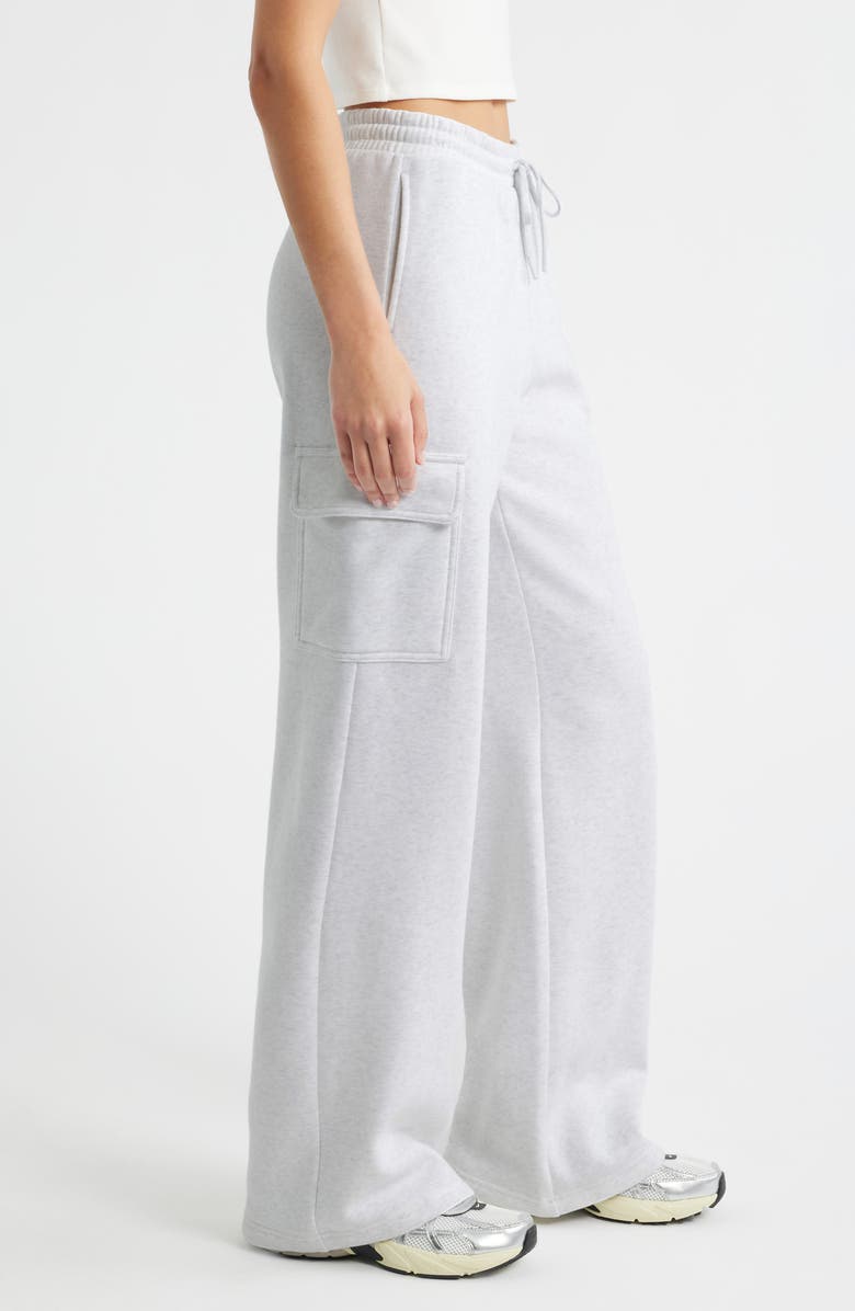 BP. Baggy Wide Leg Cargo Sweatpants, Alternate, color, Grey Fog Heather