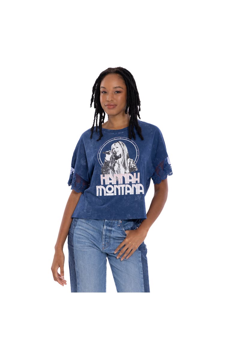 Hannah Montana Short Sleeve T-Shirt, Main, color, Blue Wash Hannah