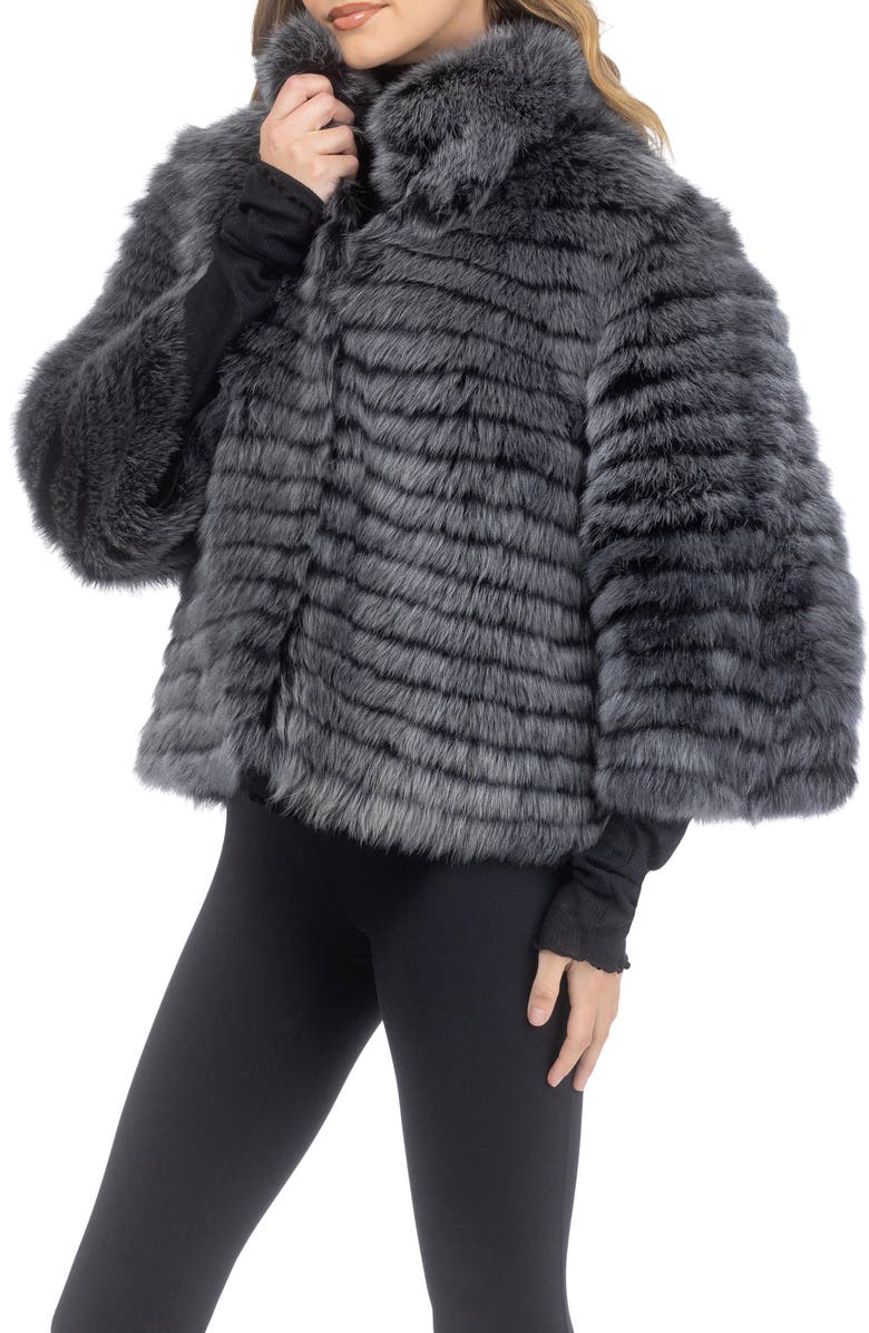 GORSKI Genuine Shearling Layered Jacket, Alternate, color, Black Brisa