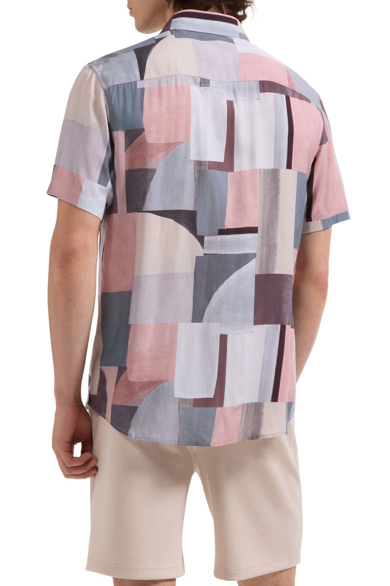 Orson Shaped Fit Short Sleeve Button-Up Shirt, Alternate, color, DUSTY PINK