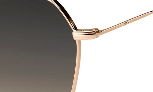 Hugo Boss Boss 54mm Geometric Aviator Sunglasses In Gold