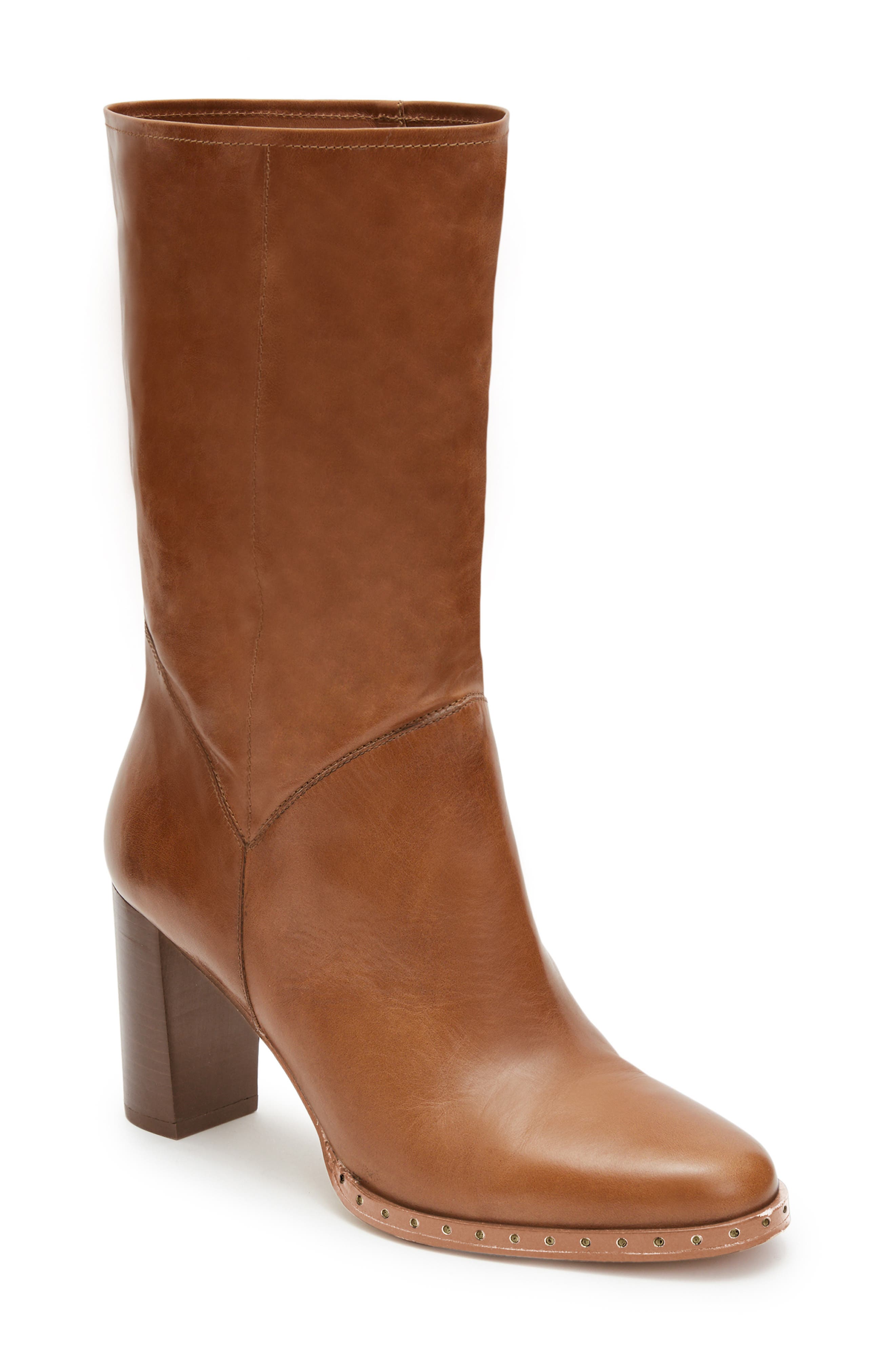 Mille Block Heel Boot, Main, color, TAN BROWN