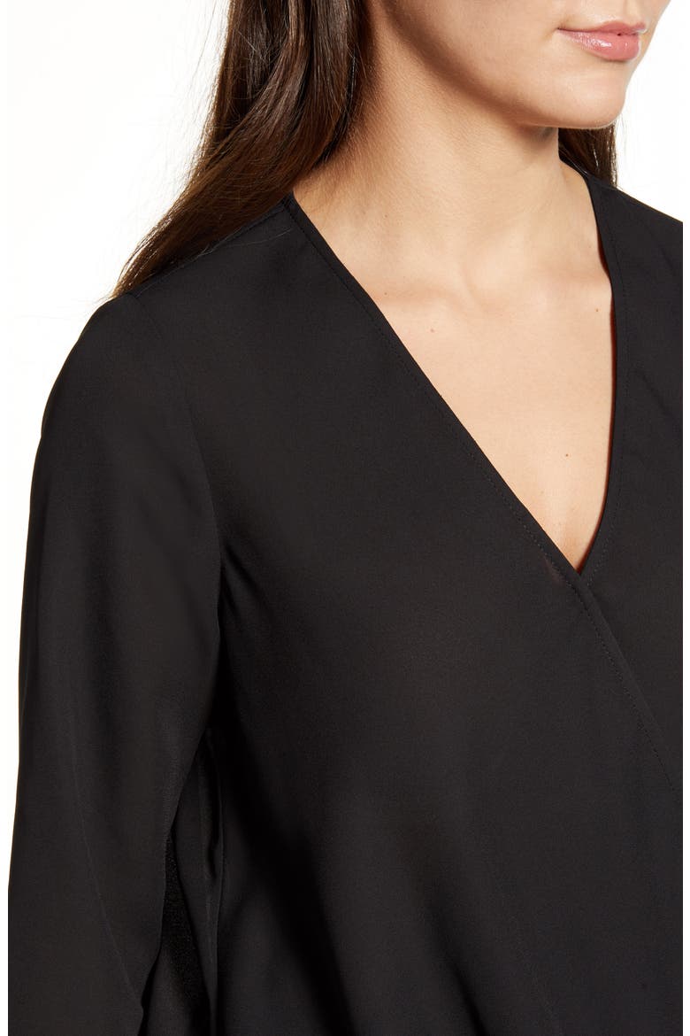 Surplice Blouse, Alternate, color, BLACK