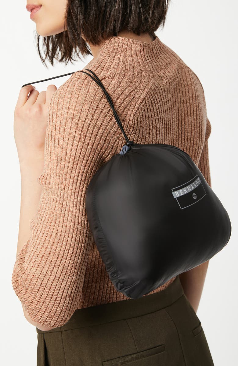 Bernardo Recycled Nylon Quilted Long Vest with Hood, Alternate, color,