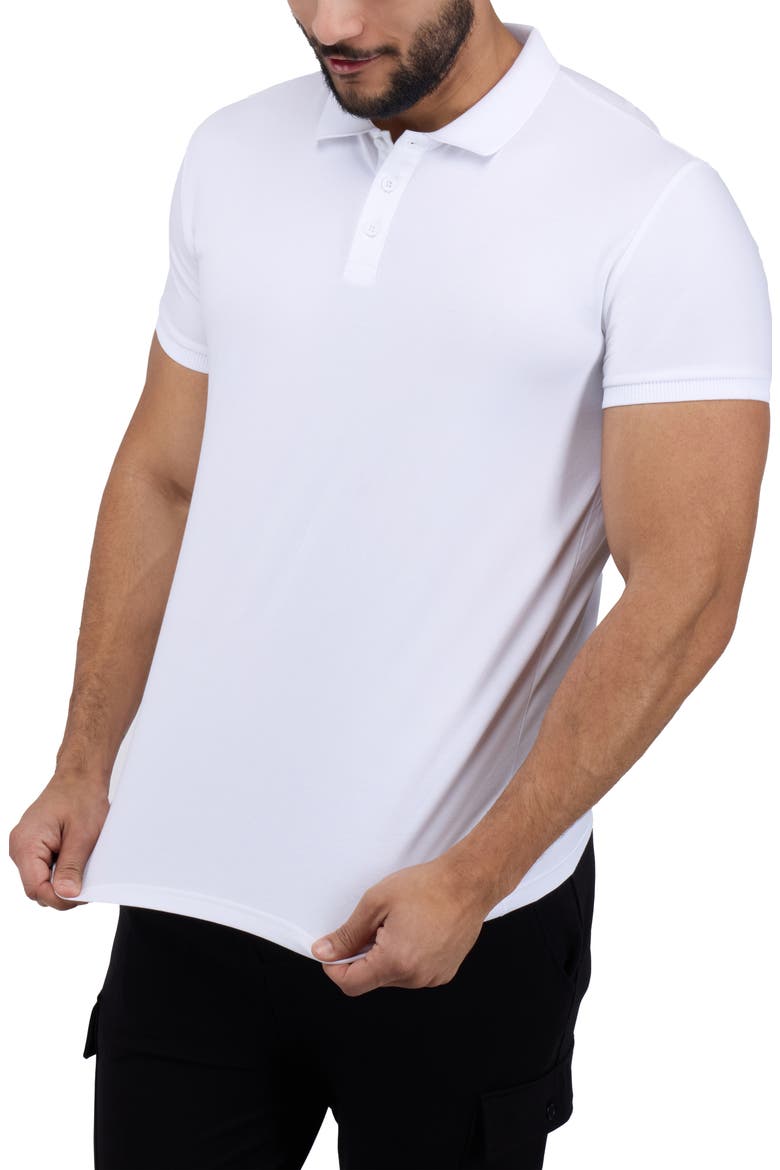 Stretch Cotton Rib Polo, Alternate, color, WHITE