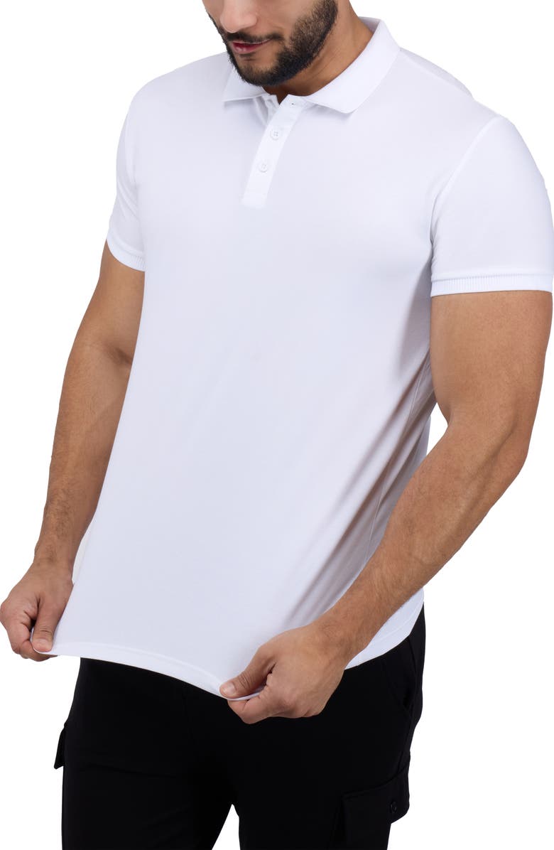 XRAY Stretch Cotton Rib Polo, Alternate, color, White