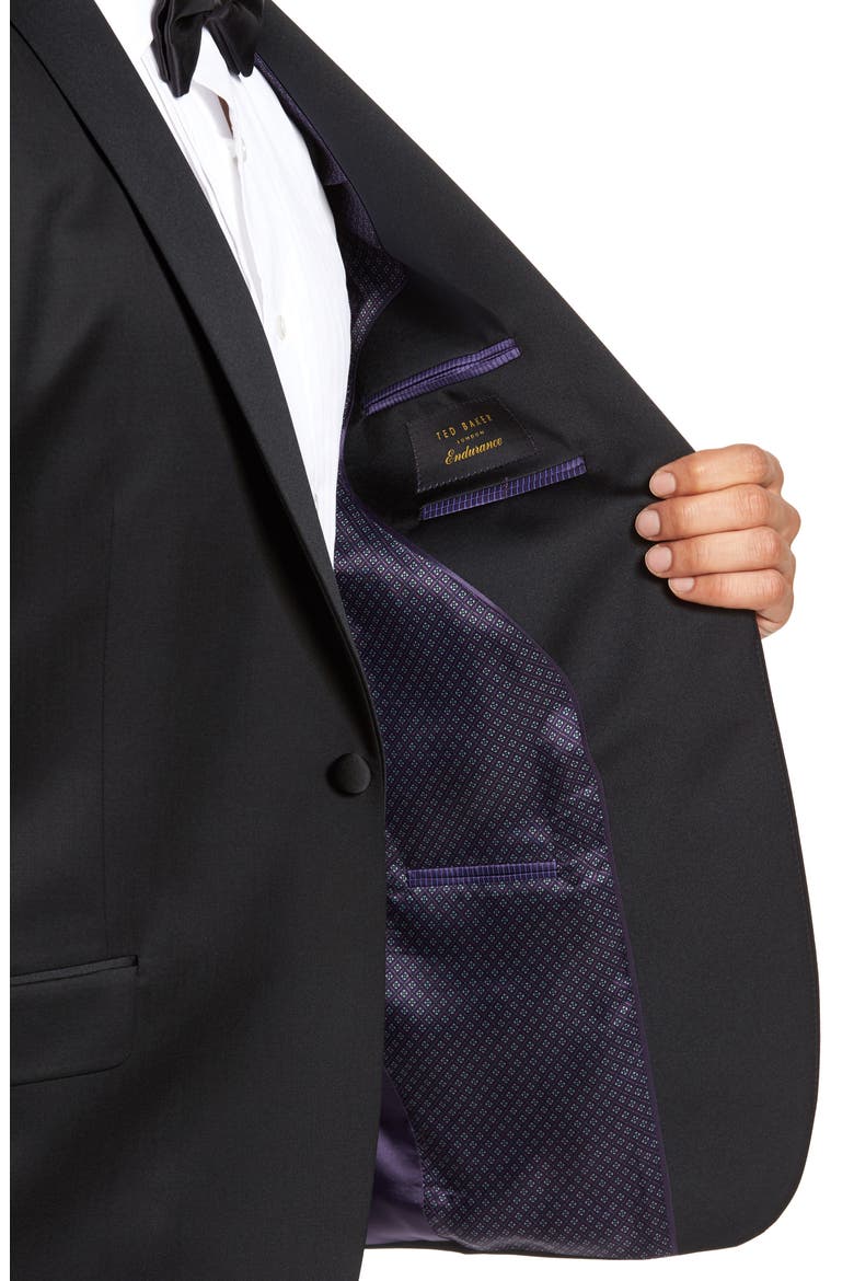 Josh Trim Fit Wool Tuxedo, Alternate, color, BLACK
