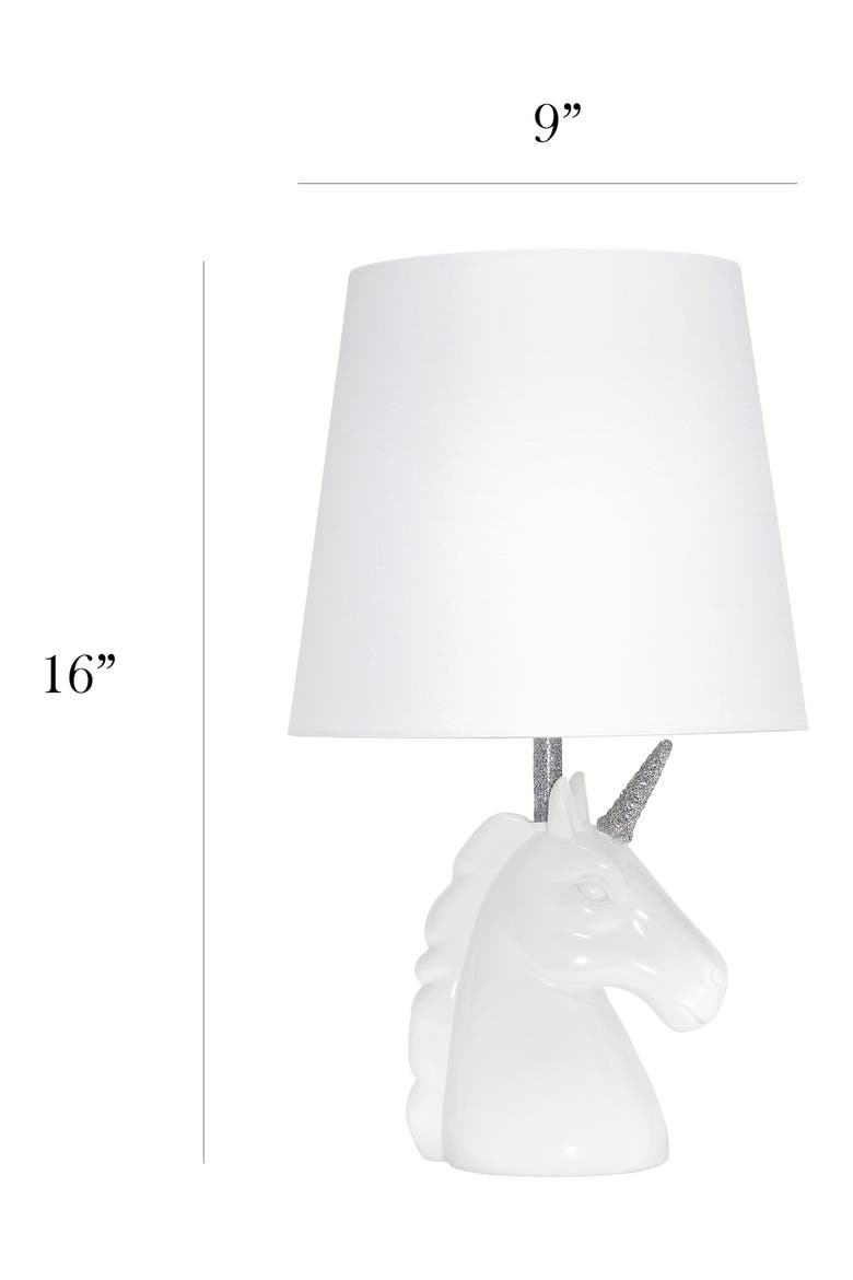 Sparkling Silver and White Unicorn Table Lamp, Alternate, color, SILVER