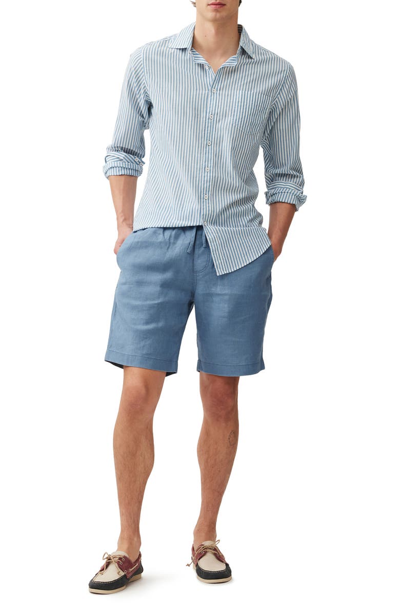 Rodd & Gunn Ferry Landing Sports Fit Stripe Button-Up Shirt, Alternate, color, Teal