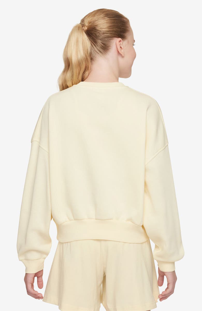 Nike Kids' Sportswear Club Fleece Crewneck Sweatshirt, Alternate, color, 047 Soft Pearl/Sft Pearl/White