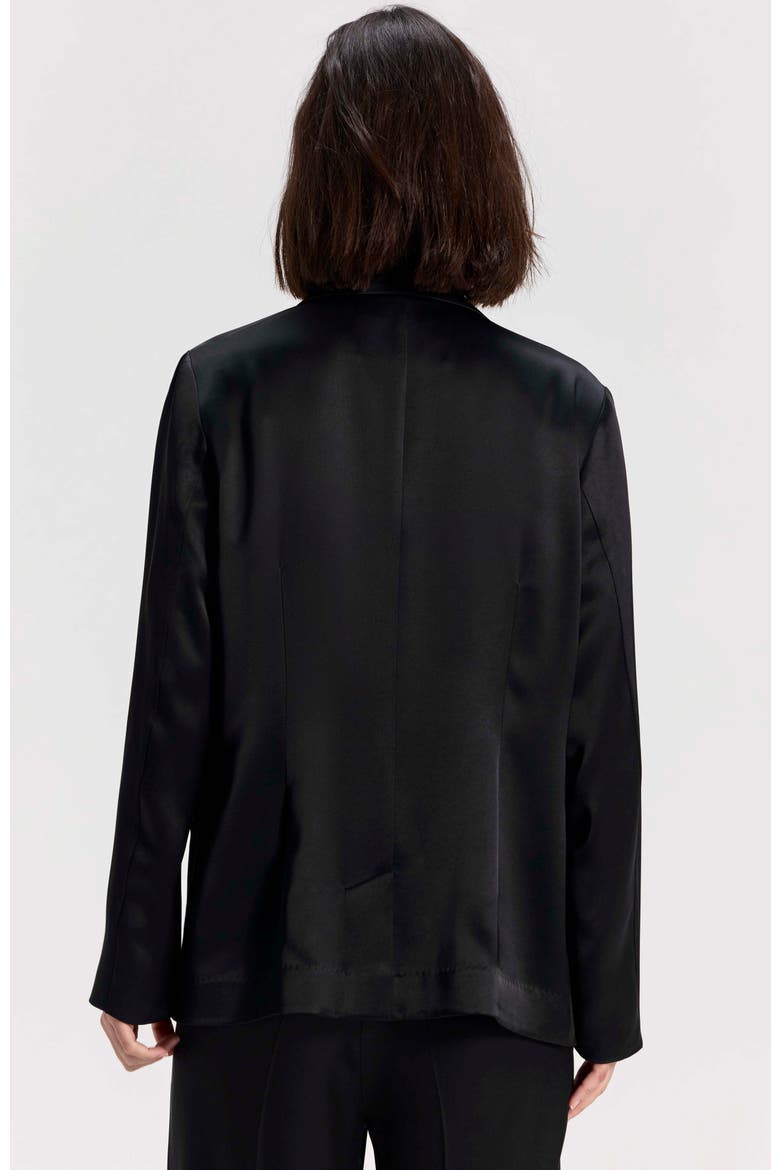 Satin Blazer, Alternate, color, Black