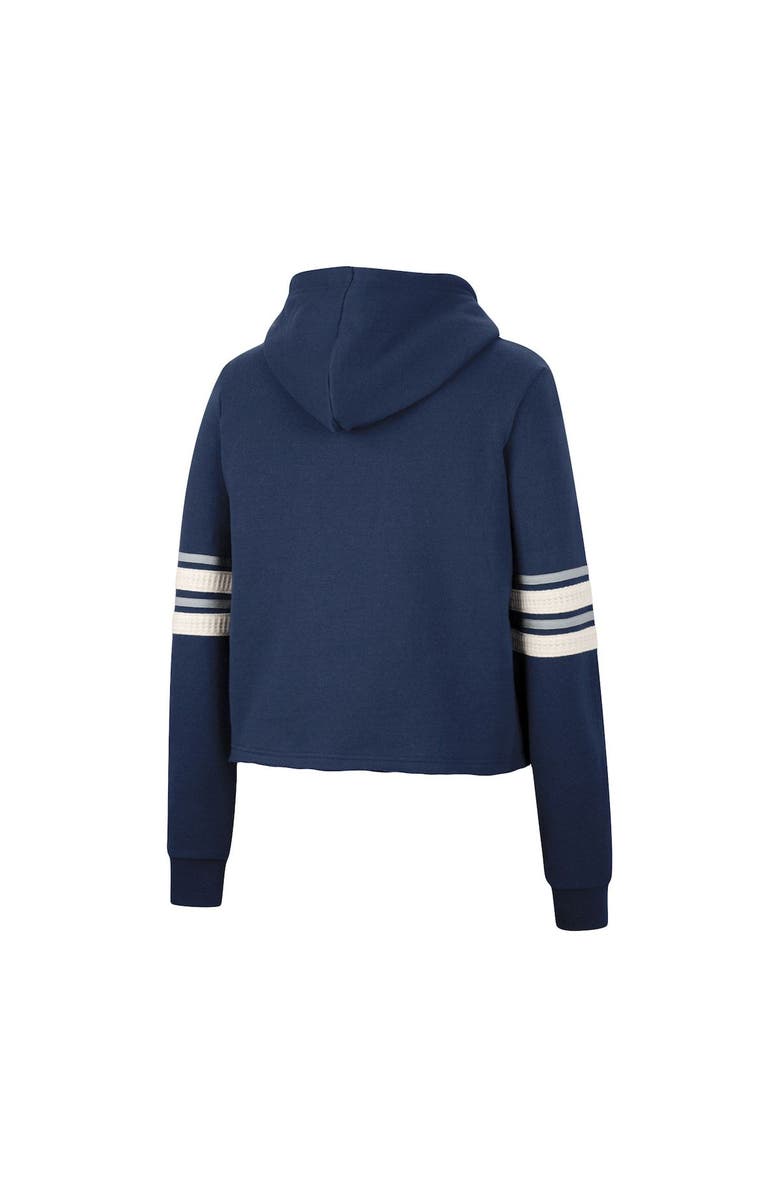 COLOSSEUM Women's Colosseum Navy Penn State Nittany Lions Retro Cropped Pullover Hoodie, Alternate, color,