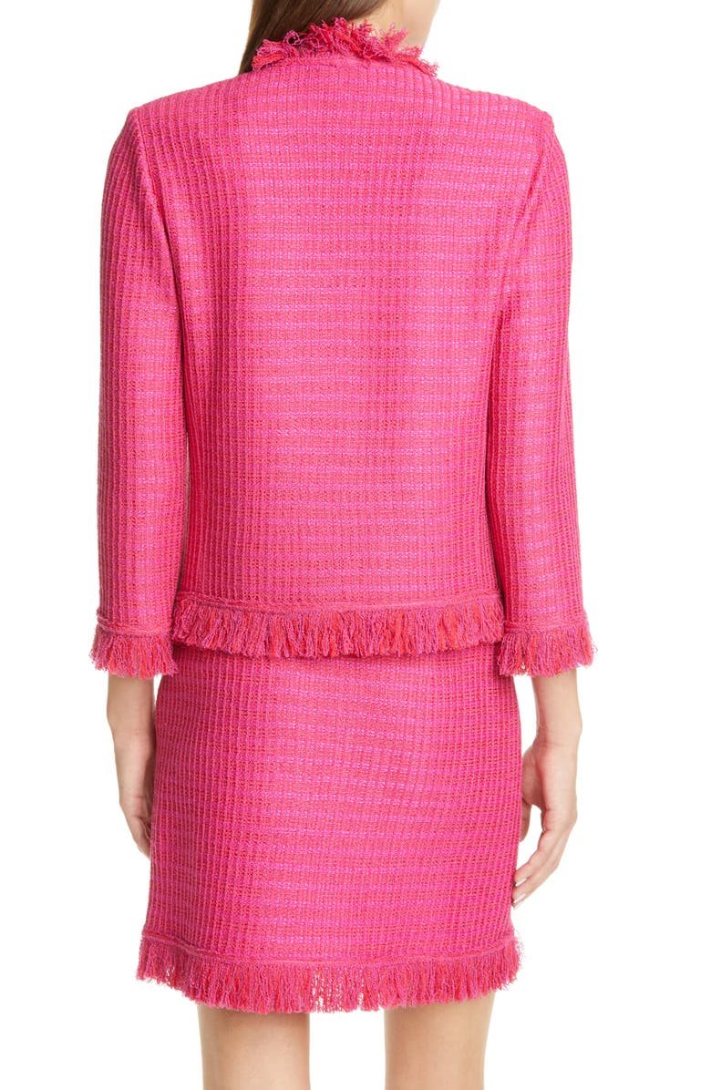 St. John Collection Poppy Textured Knit Jacket, Alternate, color, 