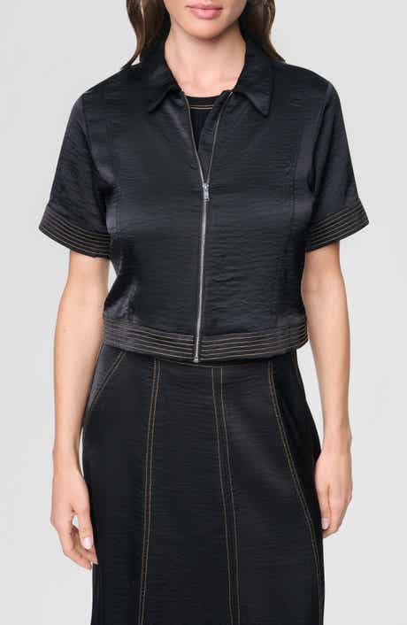 DKNY Short Sleeve Satin Jacket