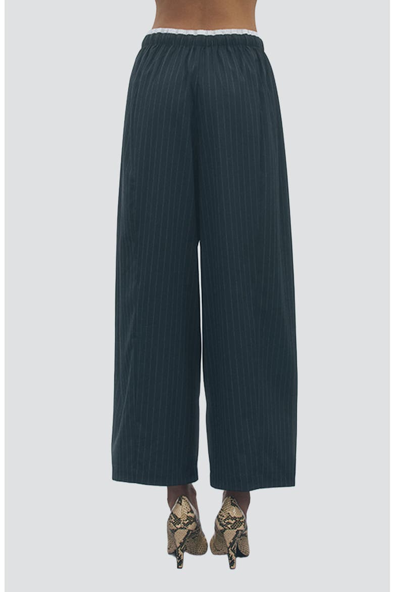 Ari Pinstripe Drawstring Wide Leg Pants, Alternate, color, NAVY WHITE