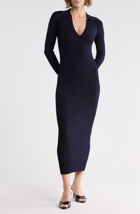 Suri Collared Long Sleeve Sweater Dress