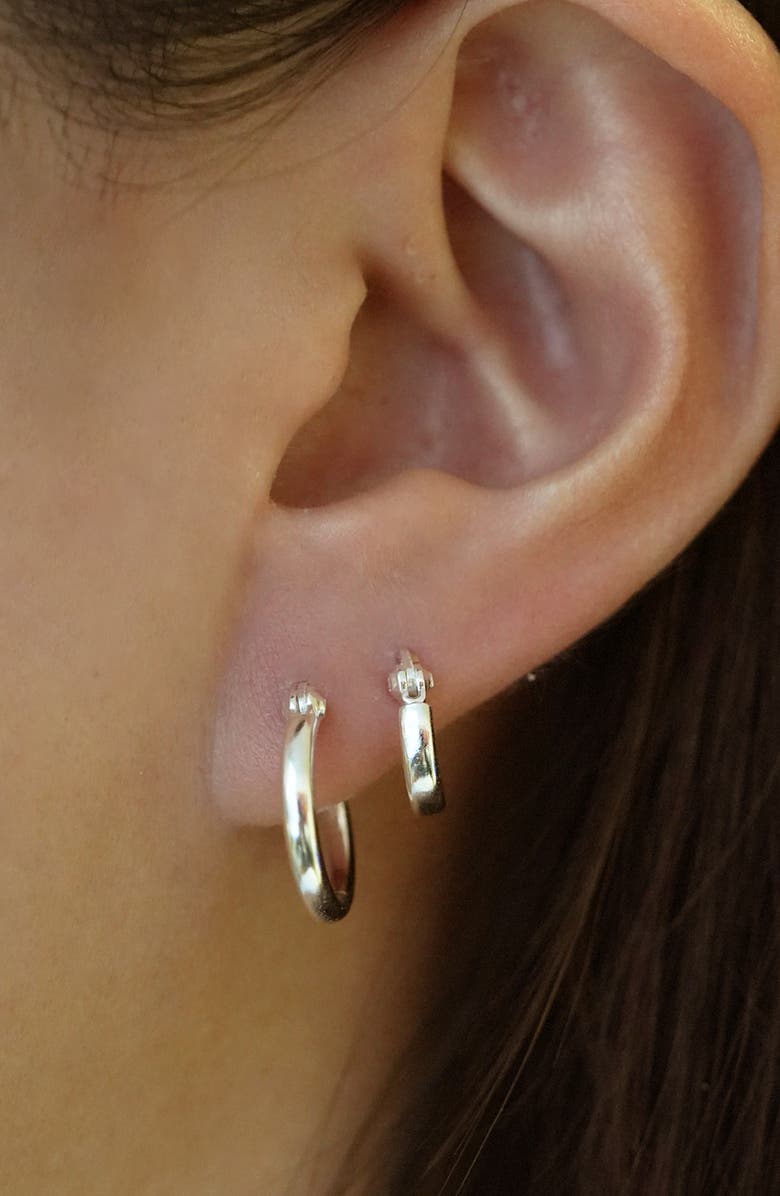 ARGENTO VIVO Set of 2 Hoop Earrings, Alternate, color, Silver