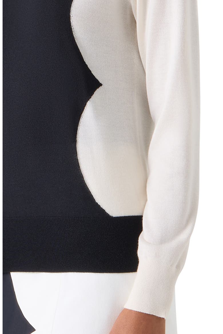 Cloud Cashmere & Silk Sweater, Alternate, color, BLACK- ECRU