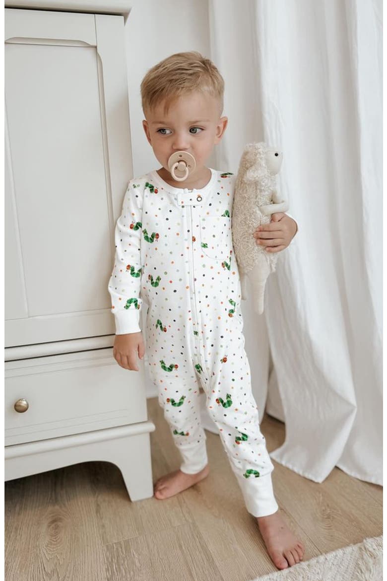 x 'The Very Hungry Caterpillar™' Organic Cotton Romper, Alternate, color, CATERPILLAR