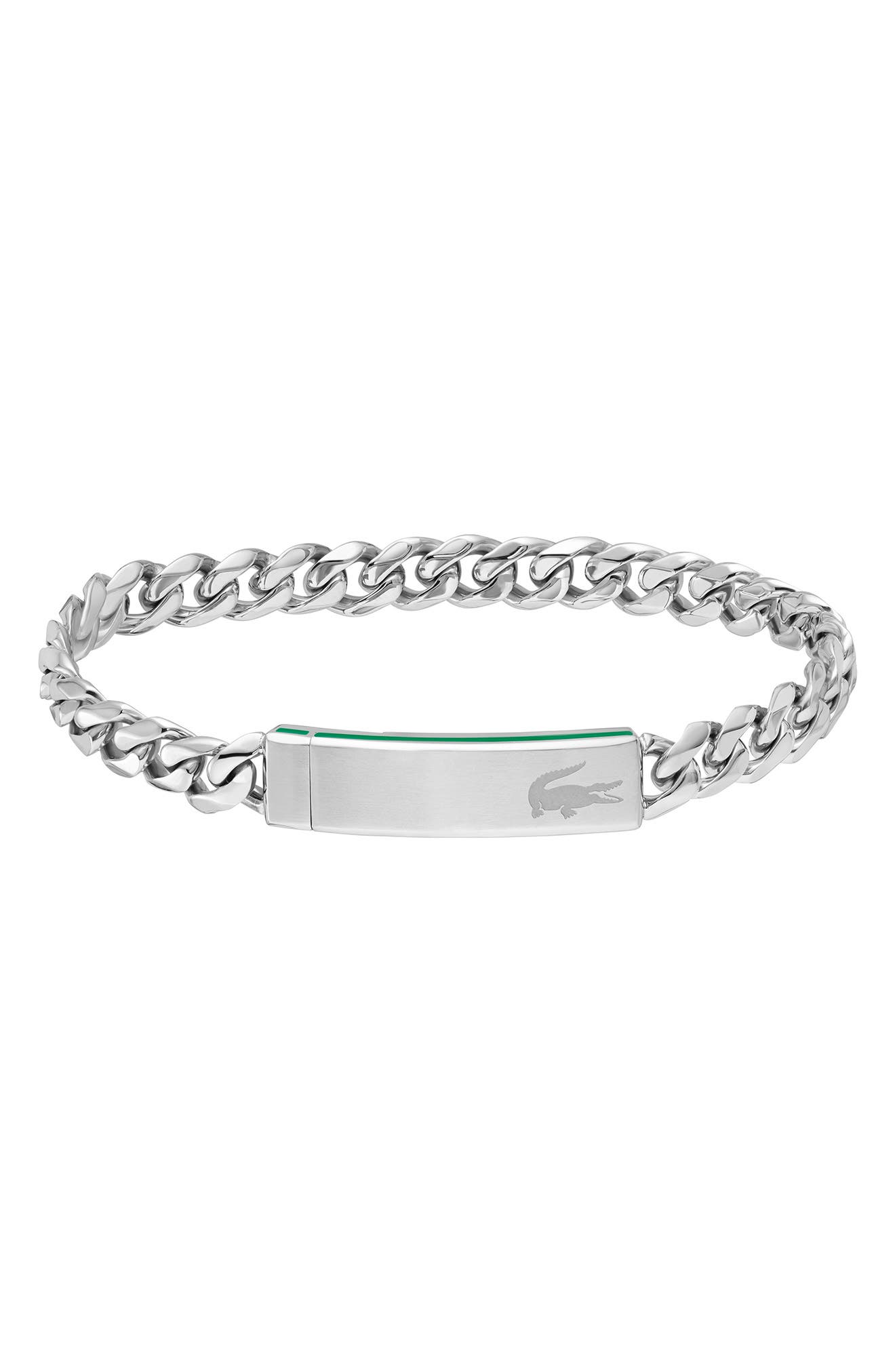 Lacoste Men's Baseline Bracelet, Main, color, Silver