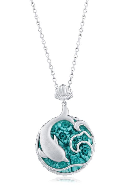 Sterling Silver Venetian Murano Glass Pendant Necklace