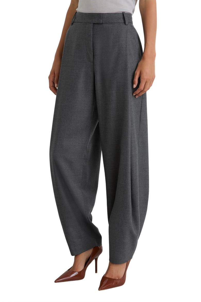 Aries Pleated Barrel Leg Wool Blend Pants, Main, color, GREY