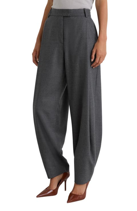 Aries Pleated Barrel Leg Wool Blend Pants