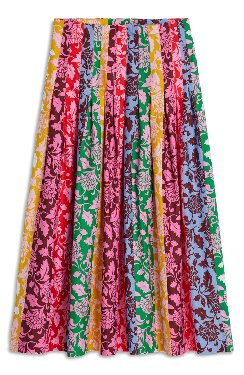 Boden Valentina Cotton Poplin Midi Skirt, Alternate, color, Multi, Ornate Vine Hotch