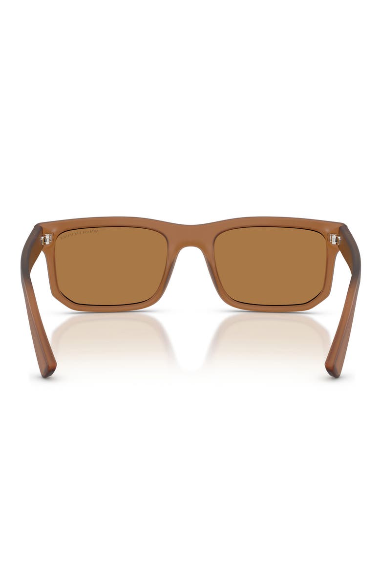 56mm Square Sunglasses, Alternate, color, MATTE FROSTED BROWN / BRONZE