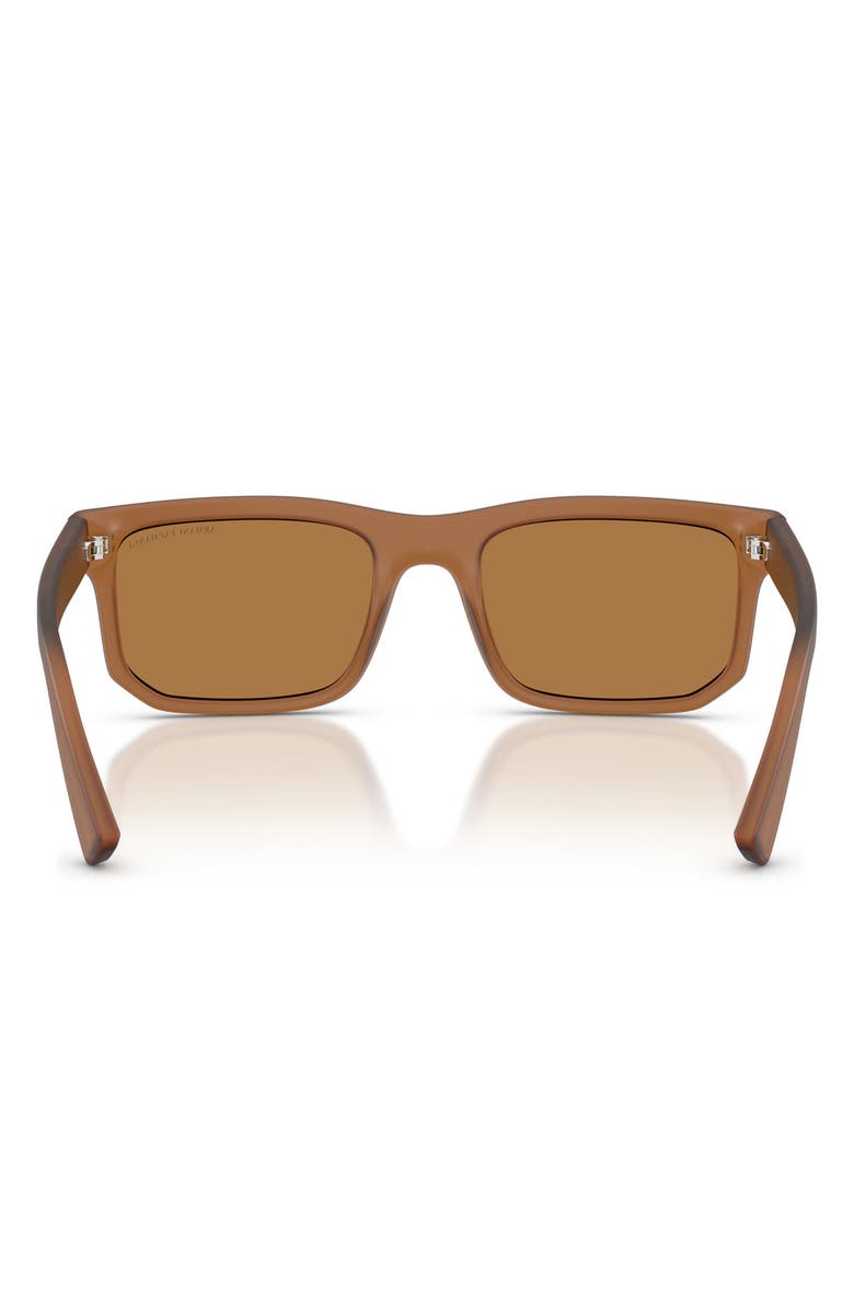 AX Armani Exchange 56mm Square Sunglasses, Alternate, color, Matte Frosted Brown / Bronze