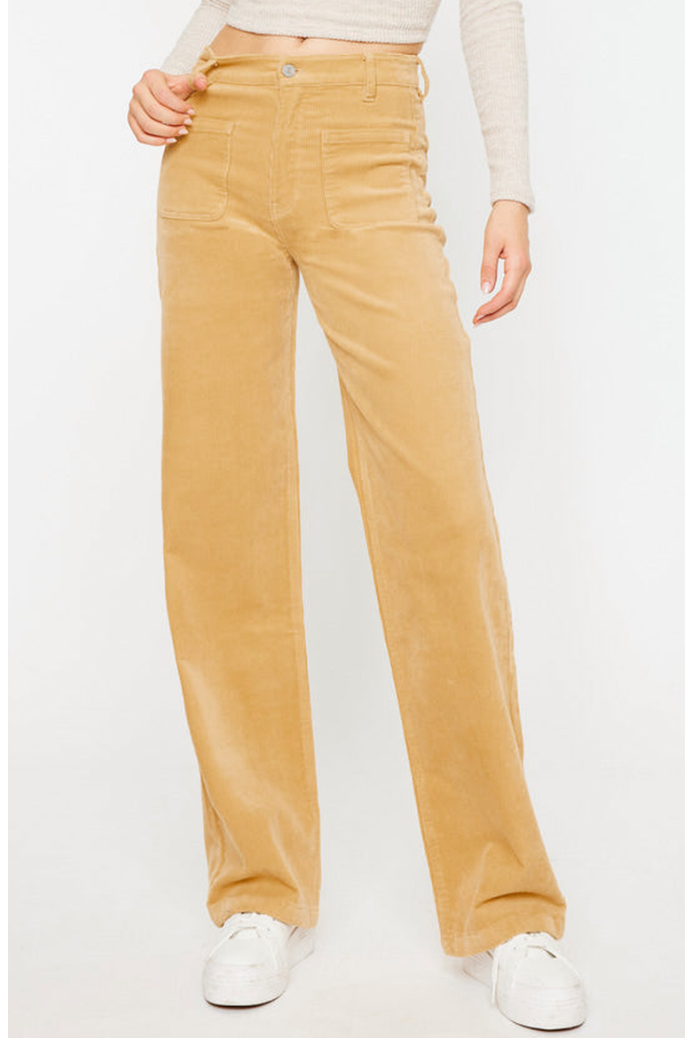 Saturn Ultra High Rise Wide Leg Corduroy Pants, Main, color, Mustard