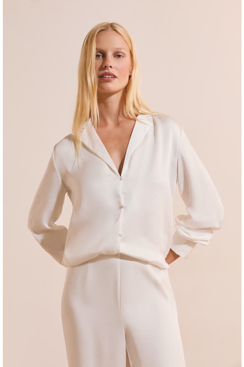 Bridal Bliss Satin Sleep Top, Alternate, color, WHITE