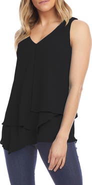 Karen Kane V-Neck Layered Asymmetrical Tank