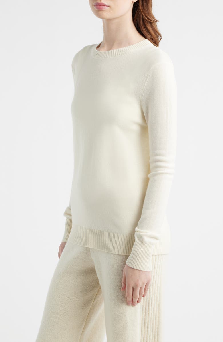 HOUSE OF CB Rochelle Wool & Cashmere Crewneck Sweater, Alternate, color, Ivory