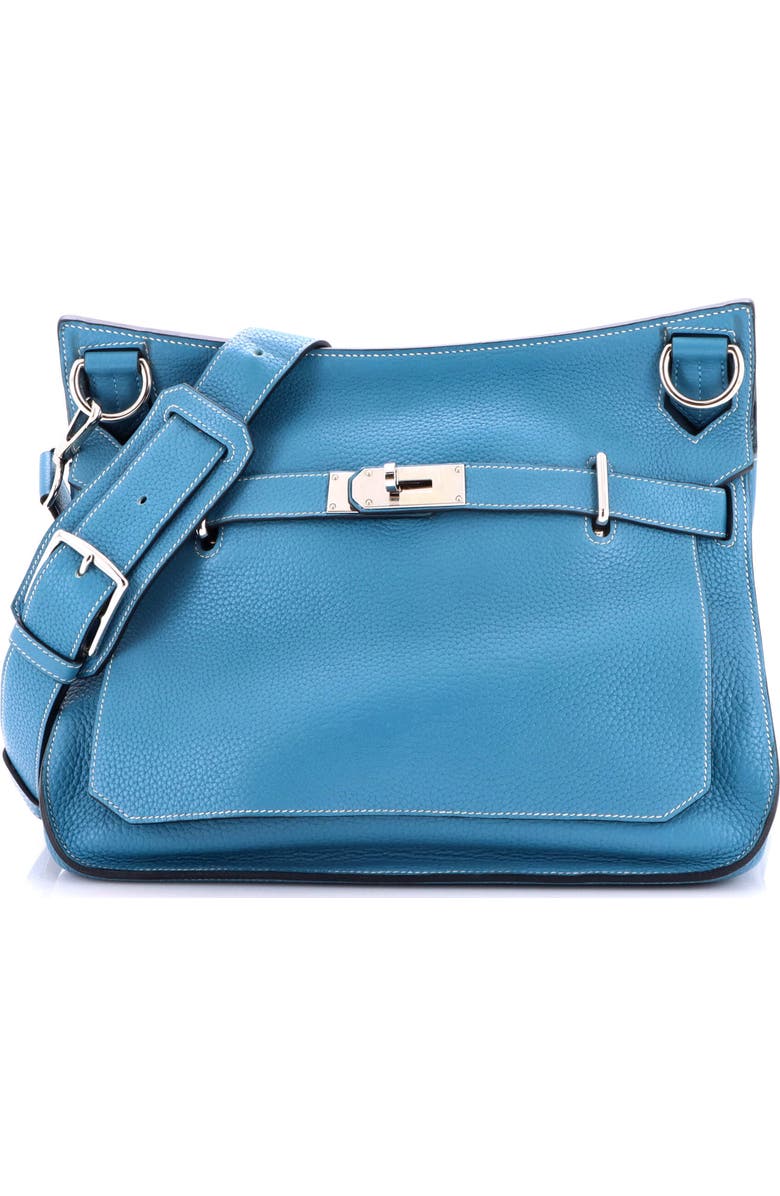 Pre-Owned Hermes Jypsiere Bag Clemence 34, Main, color, Bleu Jean
