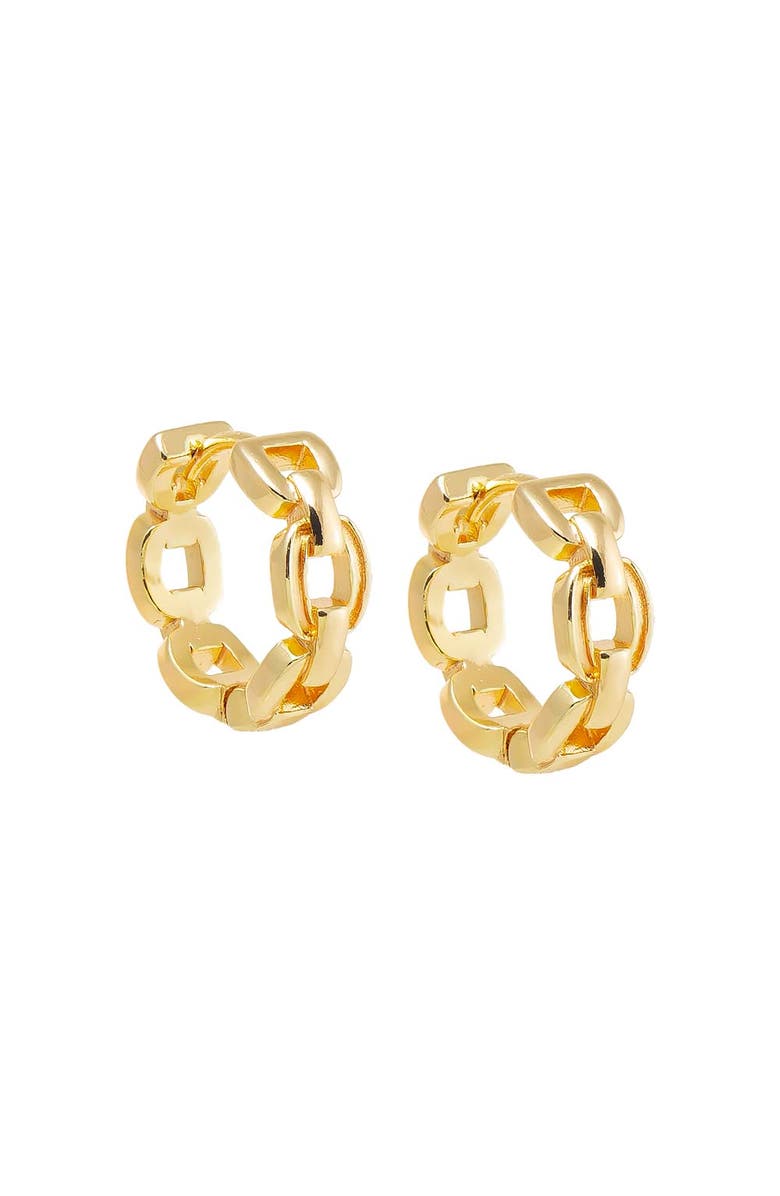 BY ADINA EDEN Solid Square Link Huggie Earring, Main, color, Gold