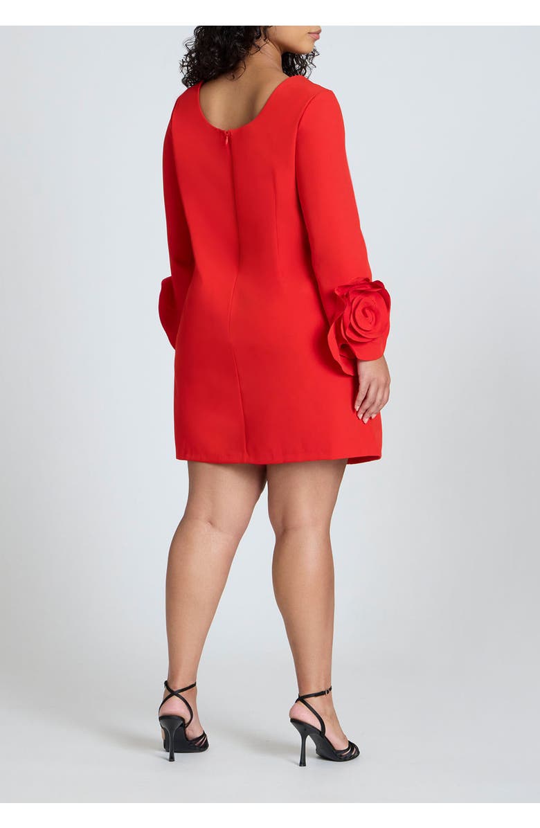 ELOQUII Rosette Sleeve Mini Dress, Alternate, color, High Risk Red