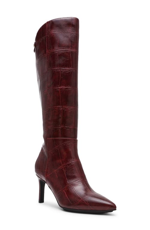 Anne Klein Marucia Pointed Toe Knee High Boot In Burgundy