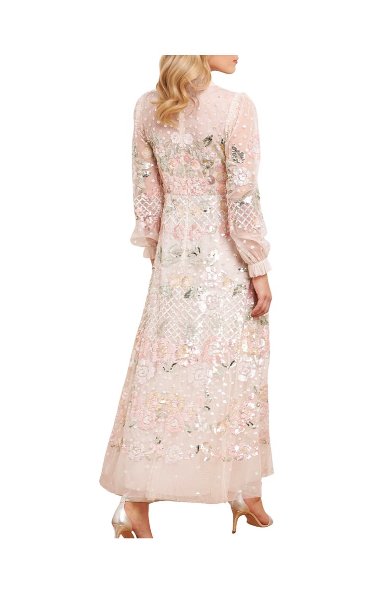 Needle 
Thread Rosalie Long Sleeve Ankle Gown, Alternate, color, Cream