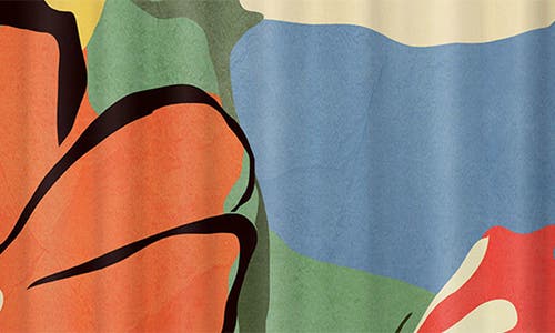 Deny Designs Modern Abstract Floral Print Shower Curtain
