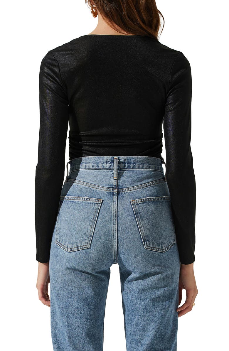 ASTR the Label Josie Keyhole Bodysuit, Alternate, color, Black