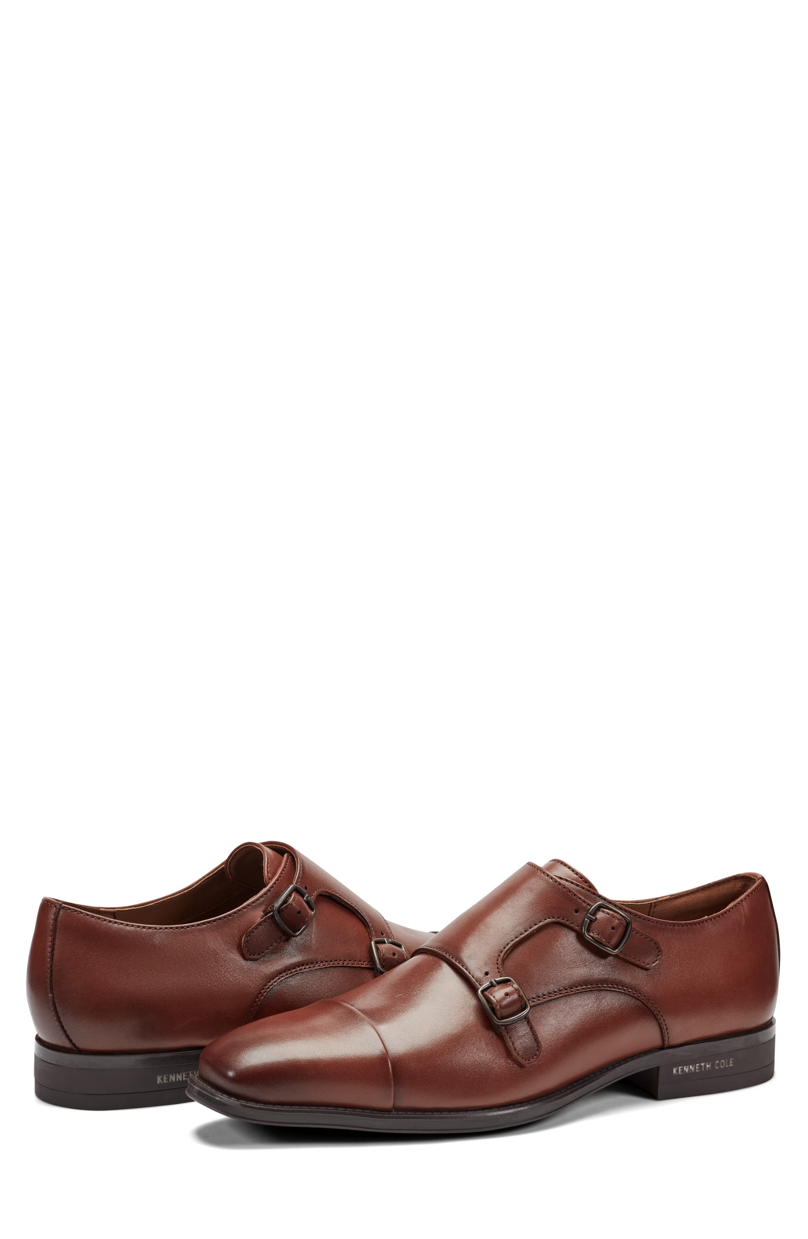 Kenneth Cole New York Charles Double Monk Strap Shoe, Alternate, color, Cognac