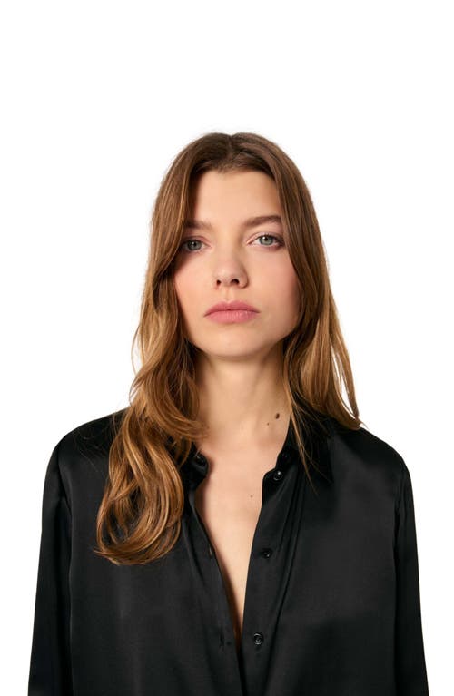 Maje Silk Shirt In Black