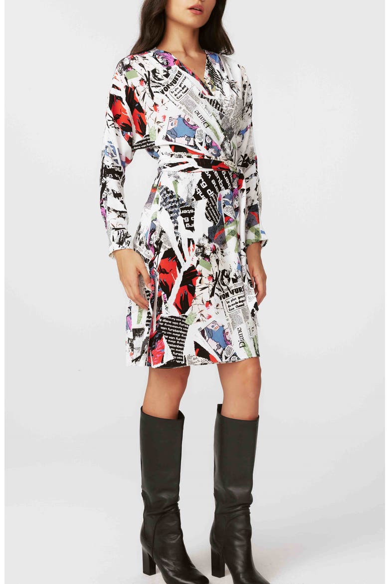 Shia Long Sleeve Wrap Dress, Main, color, POSTER GIRL